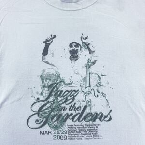 Vintage Jazz in the Gardens Shirt Mens XL White 2009 Festival Concert Tee Music